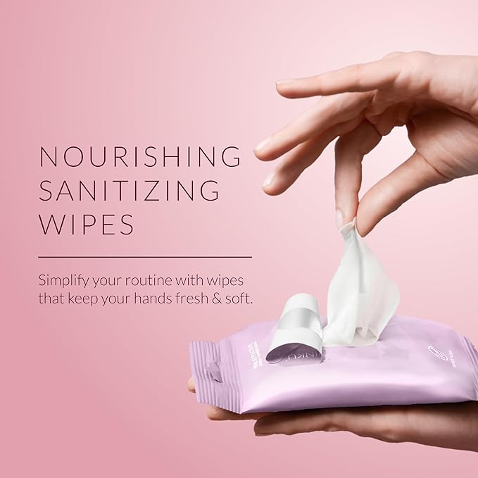 Noshinku Lavendula Hand Sanitizer Wipes, 6-Pack (90 Towelettes) – Resealable Travel Wipes with Ethyl Alcohol, Aloe & Green Tea, Plant-Based Fiber, Essential Oil Scents, Cruelty-Free & No Dyes