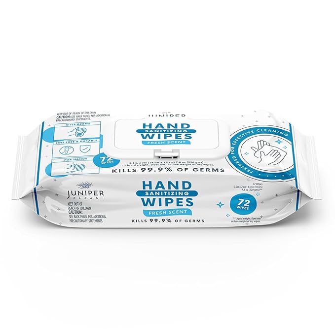 1 Pack Hand Sanitizing Wipes, 72 Count Disposable Hand Sanitizer Wipes, Fresh Scent, Lint Free & Durable