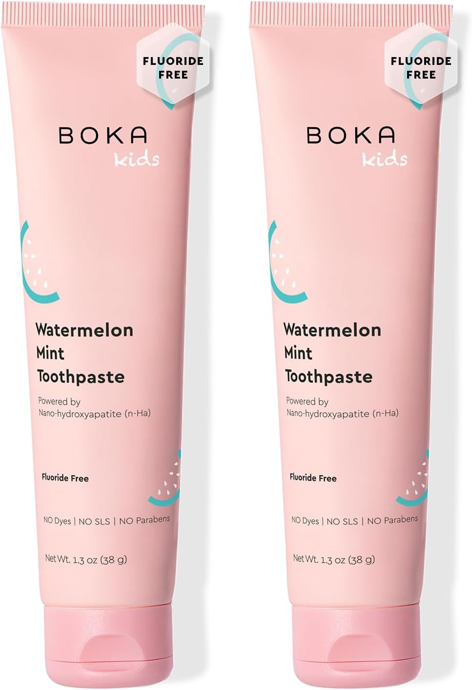 Boka Fluoride Free Toothpaste Nano Hydroxyapatite Toothpaste - Watermelon Mint Flavor, 1.3 oz 2pk US Manufactured