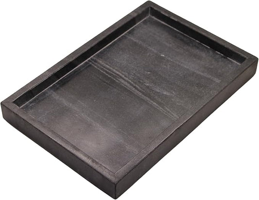 Natural Black Marble Tray for Bathroom | Kitchen | Vanity | Desktop, Stone Organizer for Coffee Table, Dresser, Nightstand, Candles, Soap, Towel, Plant, Jewelry (12" x 8"), Rectangular