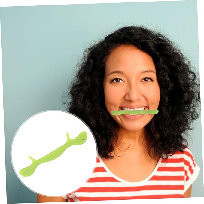 minkissy 2pcs Smile Practice Tool Silicone Speech for Stuttering Facial Muscle Trainer Wrinkle Mouth Tightener Compact Portable Design for