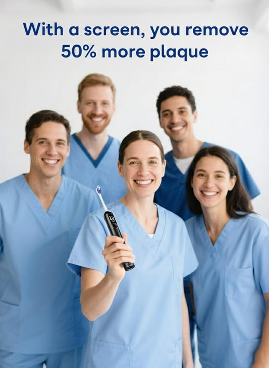 AI Electric Toothbrush with Smart Display for Adults Kids | 150-Day Rechargeable Toothbrush, Real-Time Map |3-Min Timer, Travel Case | Teens Sonic Toothbrush Gift (G5S Black)