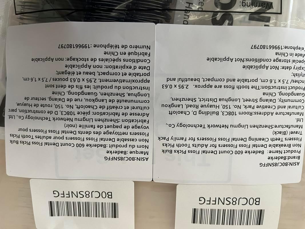 Baderke 600 Count Floss Picks Bulk Dental Flossers Picks for Adults Non Breakable Tooth Picks Flossers Teeth Cleaning Dental for Family Pack Travel(Black)