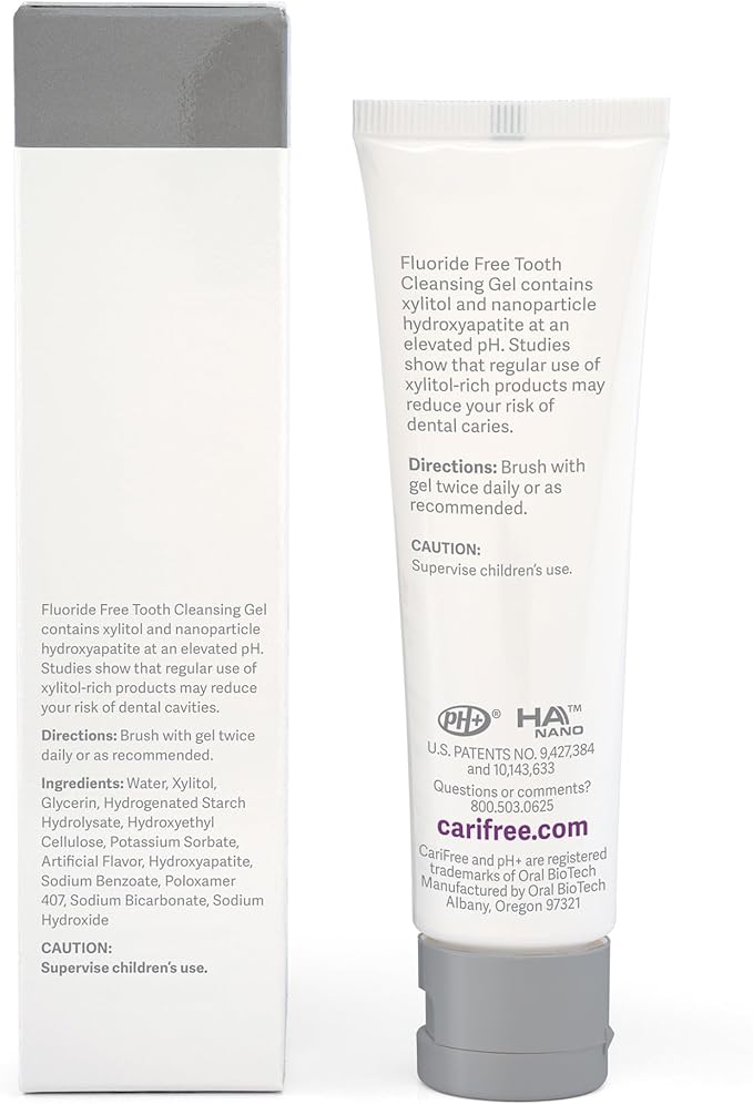 CariFree Fluoride Free Gel (Sweet Grape): Nano Hydroxyapatite Toothpaste, Neutralizes pH, Freshens Breath and Moistens Mouth, Dentist Recommended (Pack of 4)