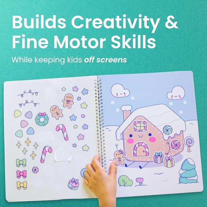 Cupkin Animal Sticker Book Activity for Kids, Toddler Airplane Travel Essentials, 500+ Habitat Stickers for Kids + 12 Scenes + 12 Coloring Book Pages, Animal Lover Gift, Childrens Crafts for Ages 2-8