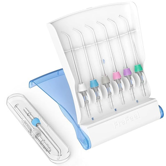 Replacement Heads for Waterpik, Replacement Picks for Water Pik Water Flosser (8 Classic Jet Tips + Storage Case + Travel Case)