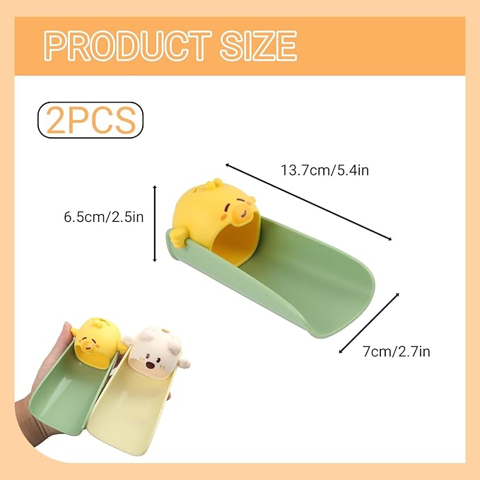 Faucet Extender for Toddlers, 2 Pack 5.4" U Shape Cartoon Kids Sink Faucet Extender for Hand Washing - Food Grade Silicone Faucet Extension for Standard & Gooseneck Faucet