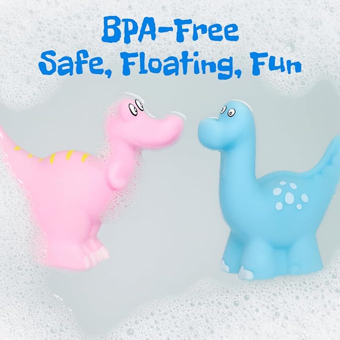 Bath Buddies Baby Bath Toys 6-12 Months, Infant Floating Dinosaur Bathtub Toys for Toddlers 1-3, Soft Bath Toys for Babies