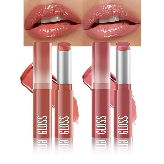 2Pcs Pink Honey Tinted Lip Stain Lip Balm Lip Gloss Lipstick, Sheer Hydrating Lip Stains Tint, Moisturizing Lip Color for All Skin Tones, Nourishing Lip Balm with a Hint of Natural Black Cherry