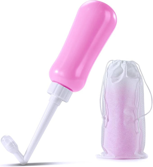 FOOFOO Portable Bidet Travel Large Capacity 450ml(15oz) Personal Toilet Handheld Pink
