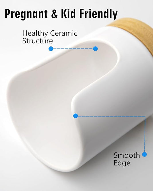 Ceramic Bathroom Cups Dispenser - 3 oz Disposable Paper & Plastic Bathroom Cups Holder - Mouthwash Cups Dispenser for Bathroom, Guest Toiletries, Countertop - BPA Free, Kids Safe(White)