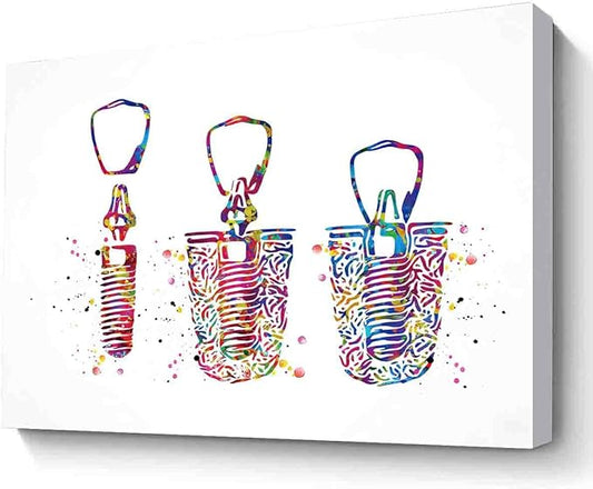 MBARE Watercolor Art Wall,Dental Implant Watercolor Print Tooth Art Dental Clinic Decor Dentistry Student Science Dentist Gift Doctor~-12"X16" Canvas Print With Frame