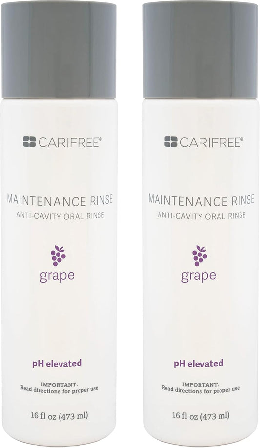 CariFree Maintenance Rinse, Grape Flavored, Anti-Cavity Fluoride Mouthwash, Dentist Recommended, Prevents Oral Decay, Freshens Breath, Alcohol-Free, Neutralizes pH, 16 Fl Oz (Pack of 2), Grape
