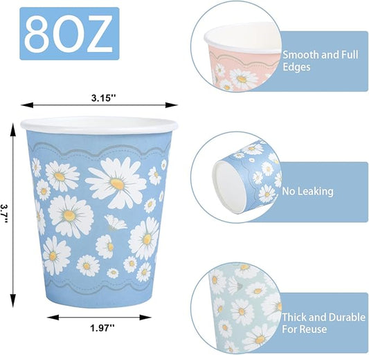 Lamosi 400 Pack Paper Cups 8 oz, Disposable Coffee Cups for Office, Party, Home, Travel, Paper Coffee Cups 8 oz for Hot Cold Beverages, Juice, Tea, Water