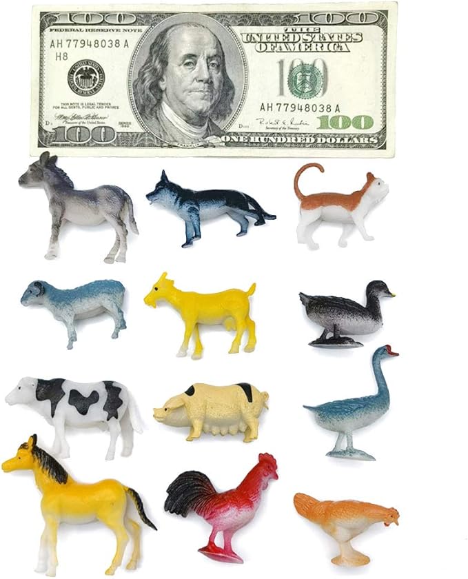 MEROCO Montessori Animal Match Cards Miniature Poultry Animals with Matching Cards - 2 Part Montessori Learning Toy, Language Materials TZX106