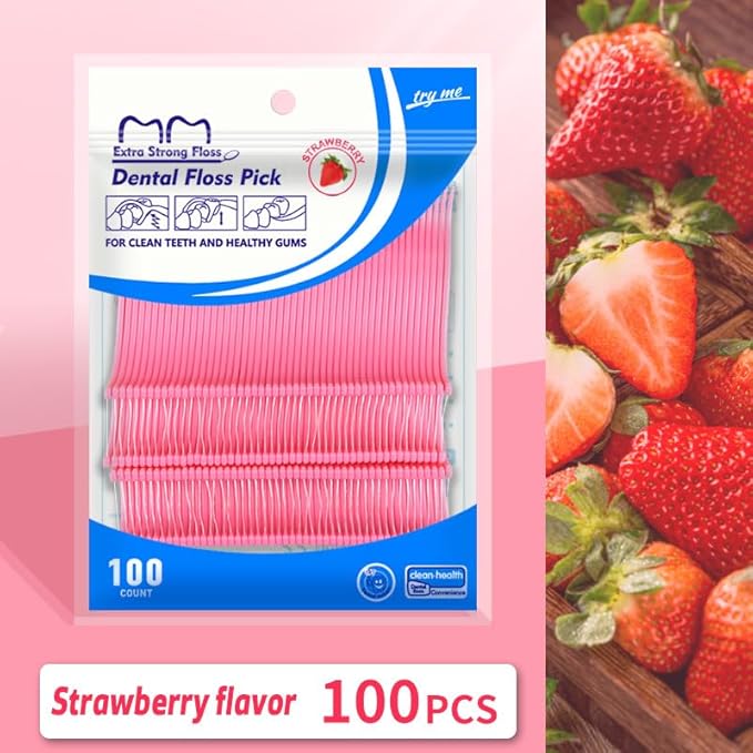 Fruit Flavored Floss，toothpicks，Cleaning Teeth，Ultra-fine Dental Floss Stick, Fight Tooth Decay and Keep Your Teeth Clean，Teeth Cleaning Tool (400 Pieces (Bagged/Single line), Mixed Flavors)