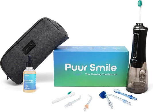 Complete Oral Kit - Dental Care Treatment | Water Flosser + Floss Drop Serum + Replacement Tips