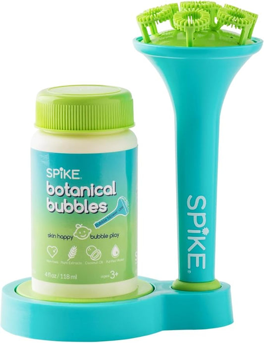 Innobaby Spike Bubble Blower with Mess Free Botanical Bubbles and Dipping Tray - Magic Wand Blows Oodles of Bubbles Without The Mess - Recommended for Speech, Visual & Motor Development - Color: Aqua