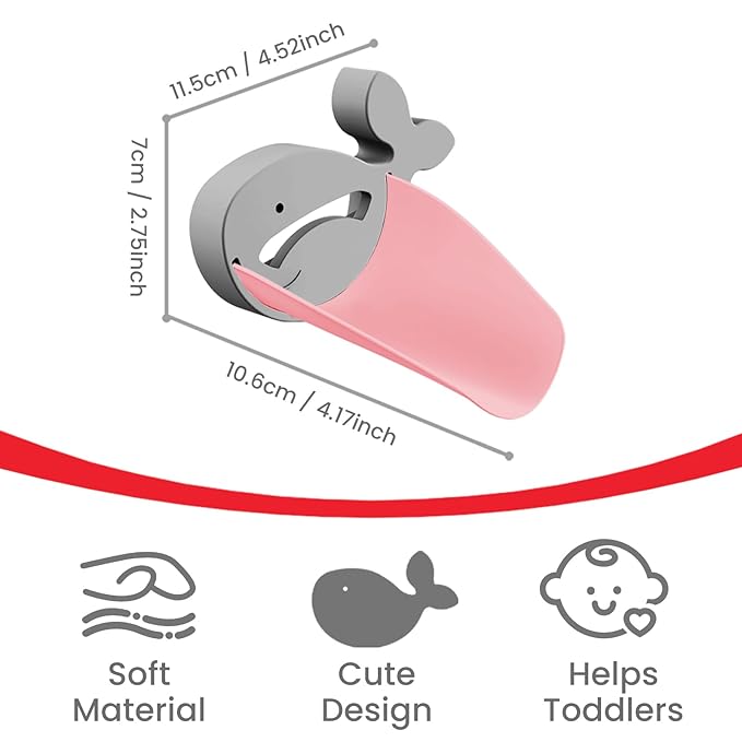 (2 Pack) Faucet Extender for Kitchen and Bathtub Sink, Universal Sink Handle Extenders, Fun Hand-Washing for Babies, Toddlers and Kids (Pink)