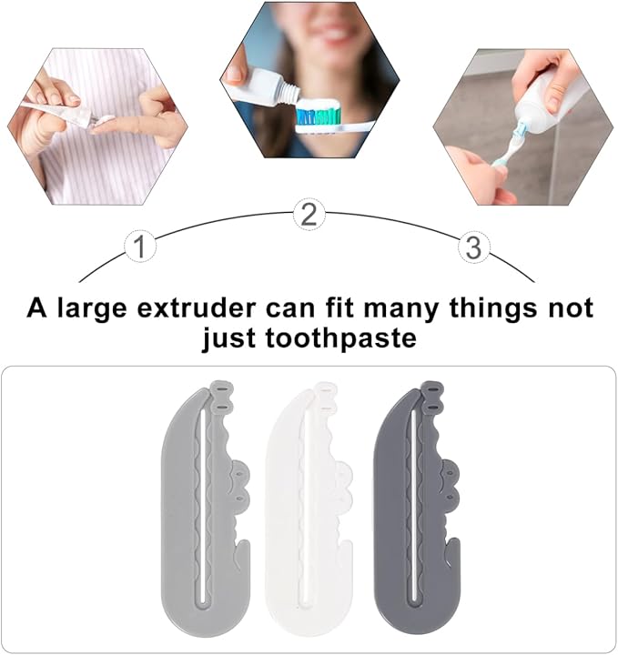 Healifty Toothpaste Tube Squeezer Kit 3Pcs Toothpaste Roller Tool for Kids and Bathroom Use Saver Silicone Cover Dispenser Bathroom Accessory