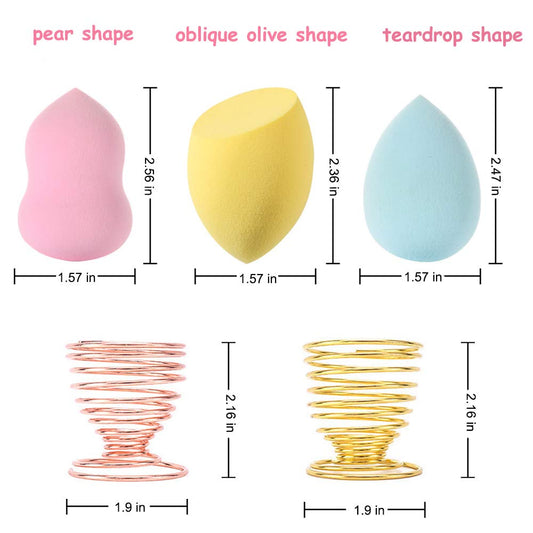 24pcs Makeup Sponge Blender Set - 21 Pcs Latex-Free Vegan Sponges with 3 Pcs Makeup Blender Holder, Beauty Cosmetic Foundation Blending Powder Puff for Liquid Powers BB Cream (Style 1)