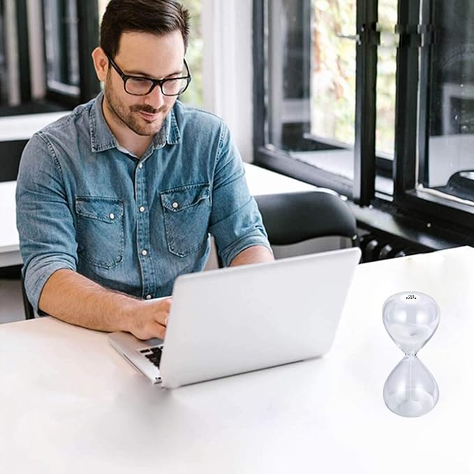 SuLiao Sand Timer 1 Minute Hourglass, 5.1 Inch White Sand Watch 1 Min, Sand Clock one Minute, Hour Glass Sandglass for Kids, Classroom, Home, Desk, Office Decoration