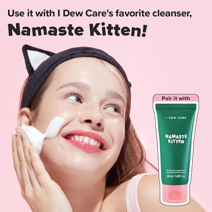 I DEW CARE Meet Bubble Kitty Headband & Bubble Maker Duo - Black Cat Headband and Cat-ppuccino Bubble Foam Maker | Facial Cleansing Duo, Bubble Foam Maker, Gift sets for women