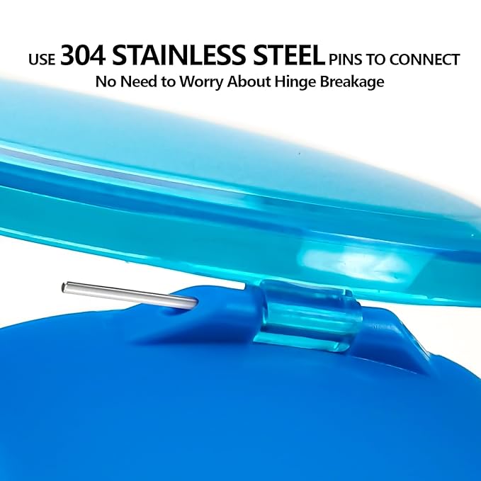 Denture Cleaning Case Dental Retainer Container Soaking Cup with Brush, Denture Storage Bath Box Case Cup Mouthguard Storage Holder Travel - Leak Proof with Lid Waterproof - Blue