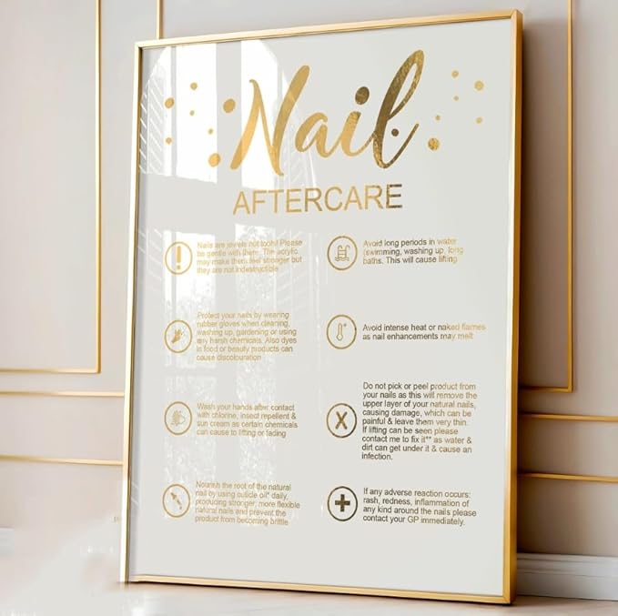 NATVVA 3 Pieces Wall Art Prints Bust First Nials Poster Pictures Manicure Nail Artist Canvas Wall Painting for Beauty Salon Nail Studio Decoration with Inner Frame