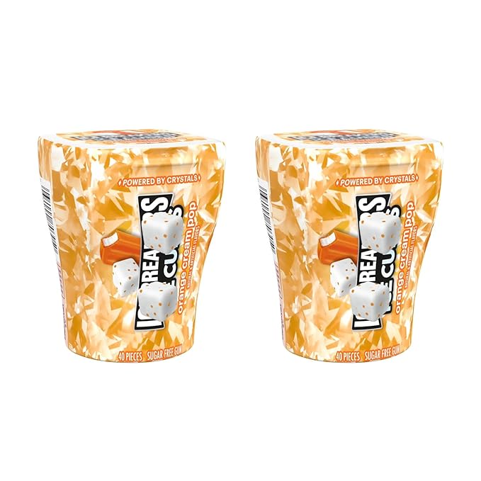 Cubes Chewing Gum, Sugar Free, Orange Cream Pop, 40 Pieces, LIMITED EDITION, (Pack of 2)