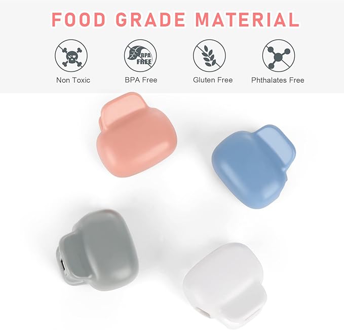 Toothbrush Covers Caps Family Pack:Tooth Brush Coveres Travel Case Protector Plastic Clip for Household Travel, Fits Electronic and Manual Toothbrushes for Adults Kids (Blue-W)