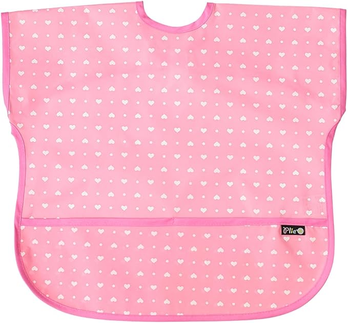 Short Sleeve Waterproof Bib for Toddlers – Easy Clean Feeding Apron for Mealtime, Daycare, Self-Feeding, Lightweight