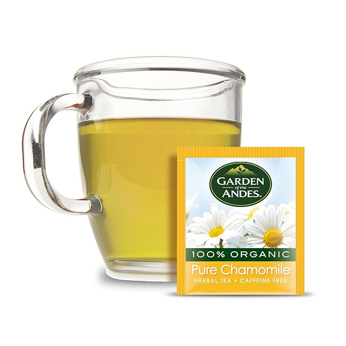 Garden of the Andes - Organic Chamomile Tea - 20 Tea Bags/Box, Pack of 6 (120 Count) - Caffeine-Free Herbal Infusion from Handpicked Flowers - Supports Digestive Comfort and Promotes Relaxation