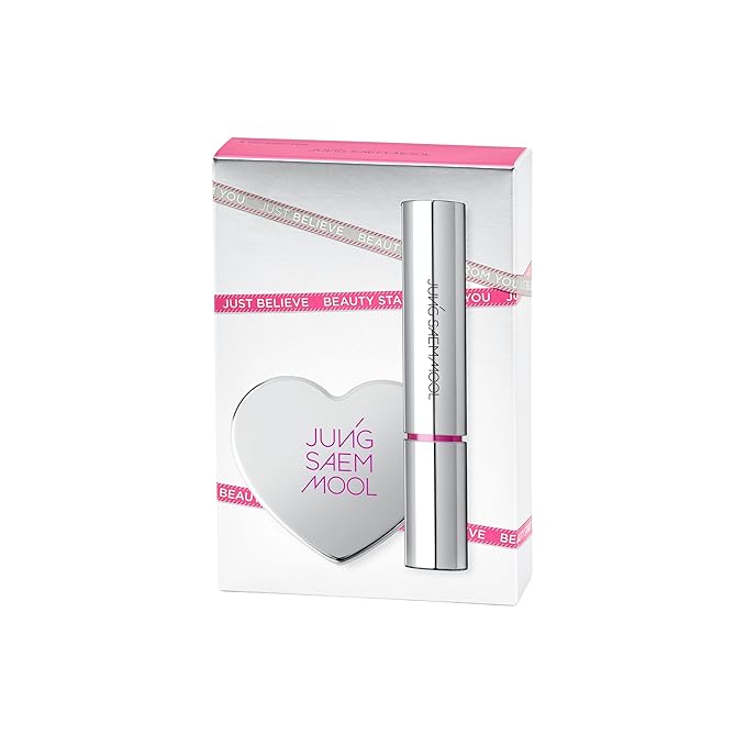 JUNG SAEM MOOL OFFICIAL] New Classic Glaze Lipstick Gift Set (Narcissism Pink) | Glaze Lipstick + Heart Mirror Mini