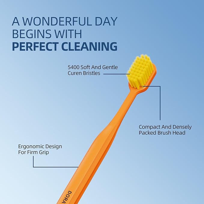 8-Pack Classic Manual Toothbrush Set, Extra Soft Activated-Charcoal Tapered Bristles, Eco-Friendly Biodegradable Handle with Travel Cap, Dentist-Recommended for Adults, 4 Colors