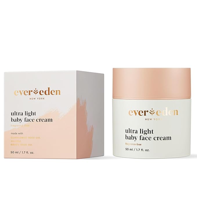 Evereden Ultra Light Baby Face Cream, 1.7 oz | Clean Baby Care | Non-toxic and Fragrance Free Moisturizer | Clean Ingredients
