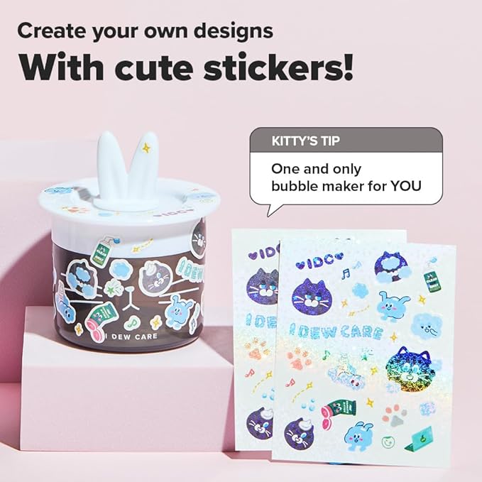 I DEW CARE Meet Bubble Kitty Headband & Bubble Maker Duo - Black Cat Headband and Cat-ppuccino Bubble Foam Maker | Facial Cleansing Duo, Bubble Foam Maker, Gift sets for women