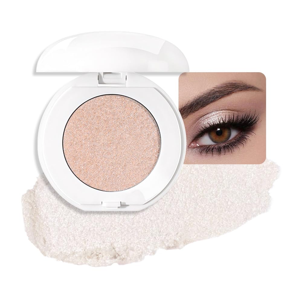 Single Cream Eyeshadow,Peach Pink Shimmer Eye shadow Pallette,Long Lasting Glitter Eyeshadow,Soft Shimmer Eye Makeup,Vegan & Cruelty-Free Mini Eye shadow for Brown Blue Green Eyes. 03#