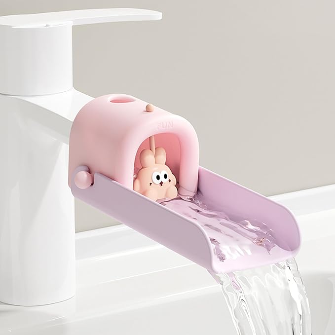 Faucet Extender for Toddlers Sink Easy Use Sink Faucet Extenders with Temperature Sensitive, Kids Hand Washing Faucet Extension for Bathroom Sink, Kitchen Pink