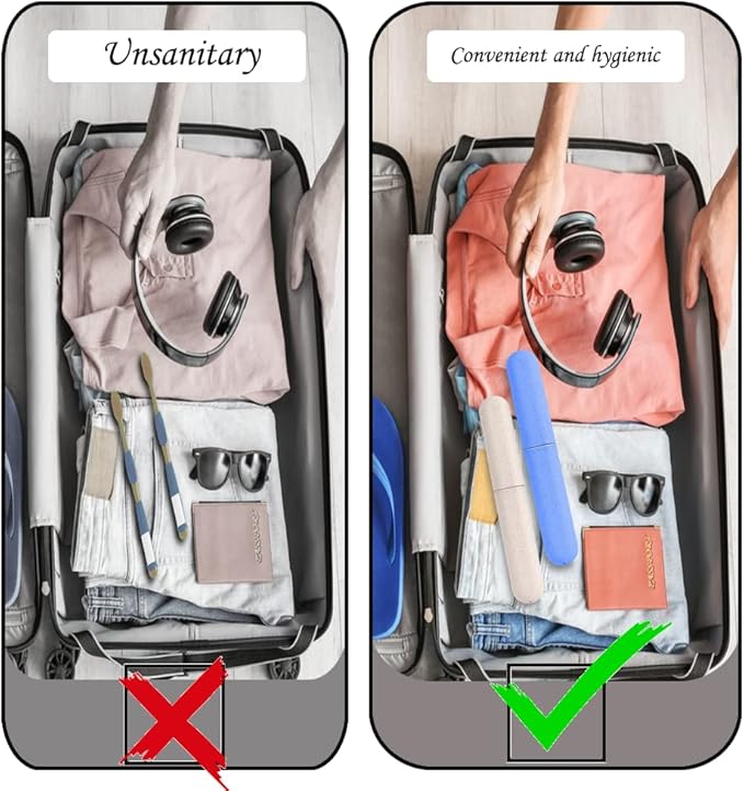 Toothbrush Case, 2 Pcs Travel Toothbrush Holder, Portable Toothbrush Protective Cover, Colorful Toothbrush Cases for Family Travel Camping