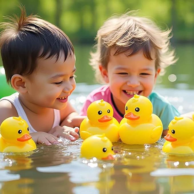 Duck Matching Bath Toys for Kids - 20 Plastic Ducks with Storage Bag | Fun Memory Games-Float Mini Duck Baby Bath Ducky Shower Toys-Water Outdoor Game for Children,Preschoolers,Birthday Party Carnival