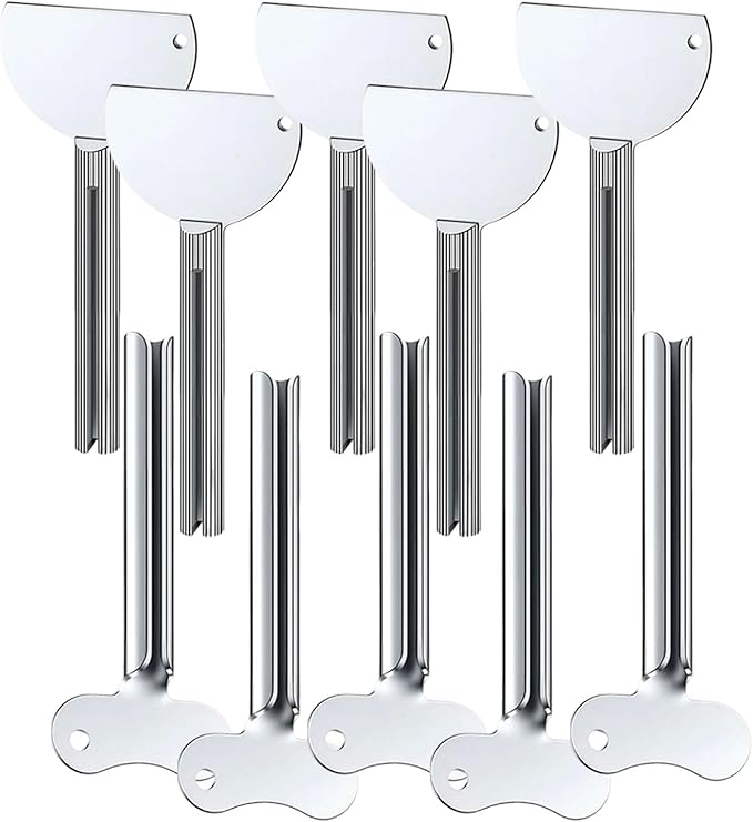 Toothpaste Squeezer, 2026 New Metal Tube Squeezer Key, Manual Toothpaste Roller Tube Wringer for Paint, Cream, Cosmetic and Hair Dye (10 Pcs)