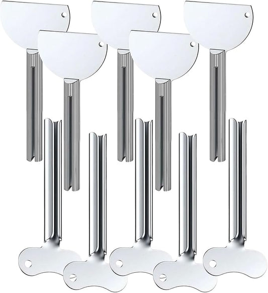 Toothpaste Squeezer, 2026 New Metal Tube Squeezer Key, Manual Toothpaste Roller Tube Wringer for Paint, Cream, Cosmetic and Hair Dye (10 Pcs)