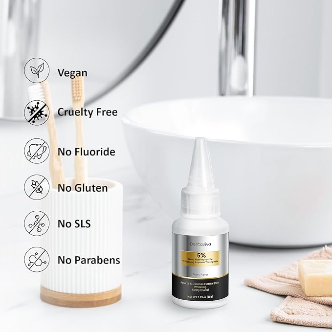 Nano Hydroxyapatite & Alpha-Hydroxy Acid Ampoule Toothpaste – Advanced Enamel Repair & Gentle Whitening, 5X More Effective Remineralization, pH Balancing, Cavity Prevention