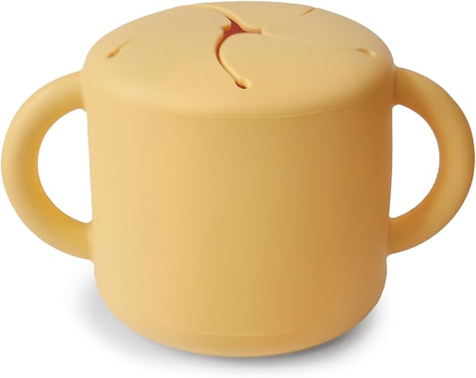 mushie Silicone Snack Cup | Spill Proof Food Container for Toddler and Baby (Daffodil)