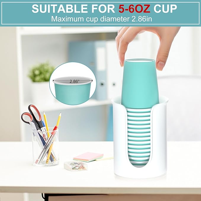 Bathroom Cup Holder White Disposable Paper Cup Dispenser, for 5 Ounce Bath Cups,2 Pack Mouthwash Cup Holder 5oz Cup Dispenser for Bathroom Countertop