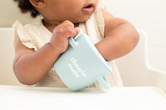 Bella Tunno Happy Snacker – Spill Proof Snack Cups for Toddlers and Babies, Snack Containers Made from Silicone BPA Free, Soft Opening & Removable Lid (Cheerio Mate)