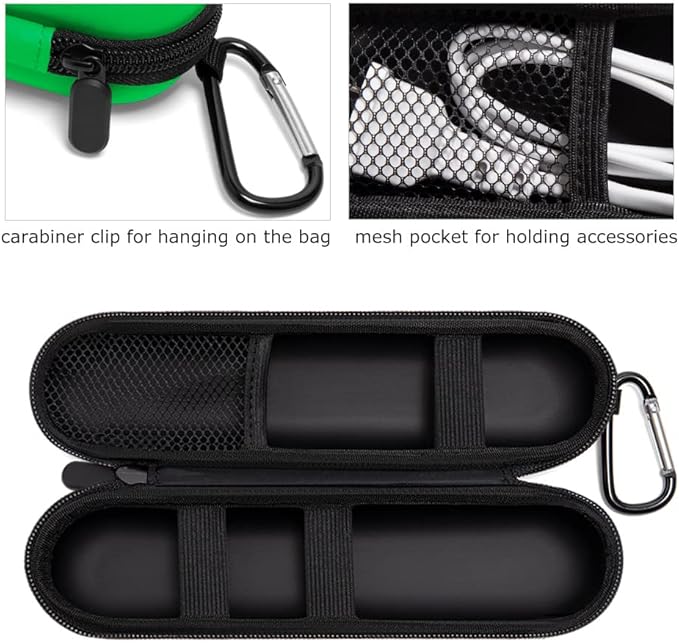 Nincha EVA Electric Toothbrush Case - Durable Hard Shell Travel Case with Mesh Pocket - Fits Most Powered Toothbrush Products (Green)