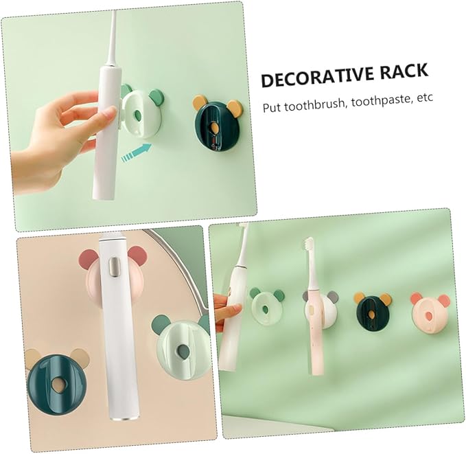 Sosoport 4pcs Magnetic Toothbrush Holders Wall Mounted Bathroom Storage Racks for Electric and Manual Toothbrushes Space-Saving Toiletry Organizer with Mixed Colors for Home and Travel