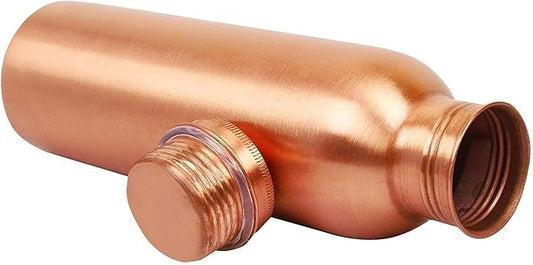100% Pure Copper Water Bottle for Drinking, Ayurvedic Leak-Proof, Travel-Friendly, Wide Mouth Vessel 34oz